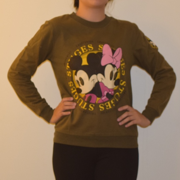 Micky & Minnie Mouse Sweatshirt [Olive] - Picture 3 of 4